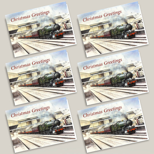 Set of 6 King Steam Train Christmas Cards