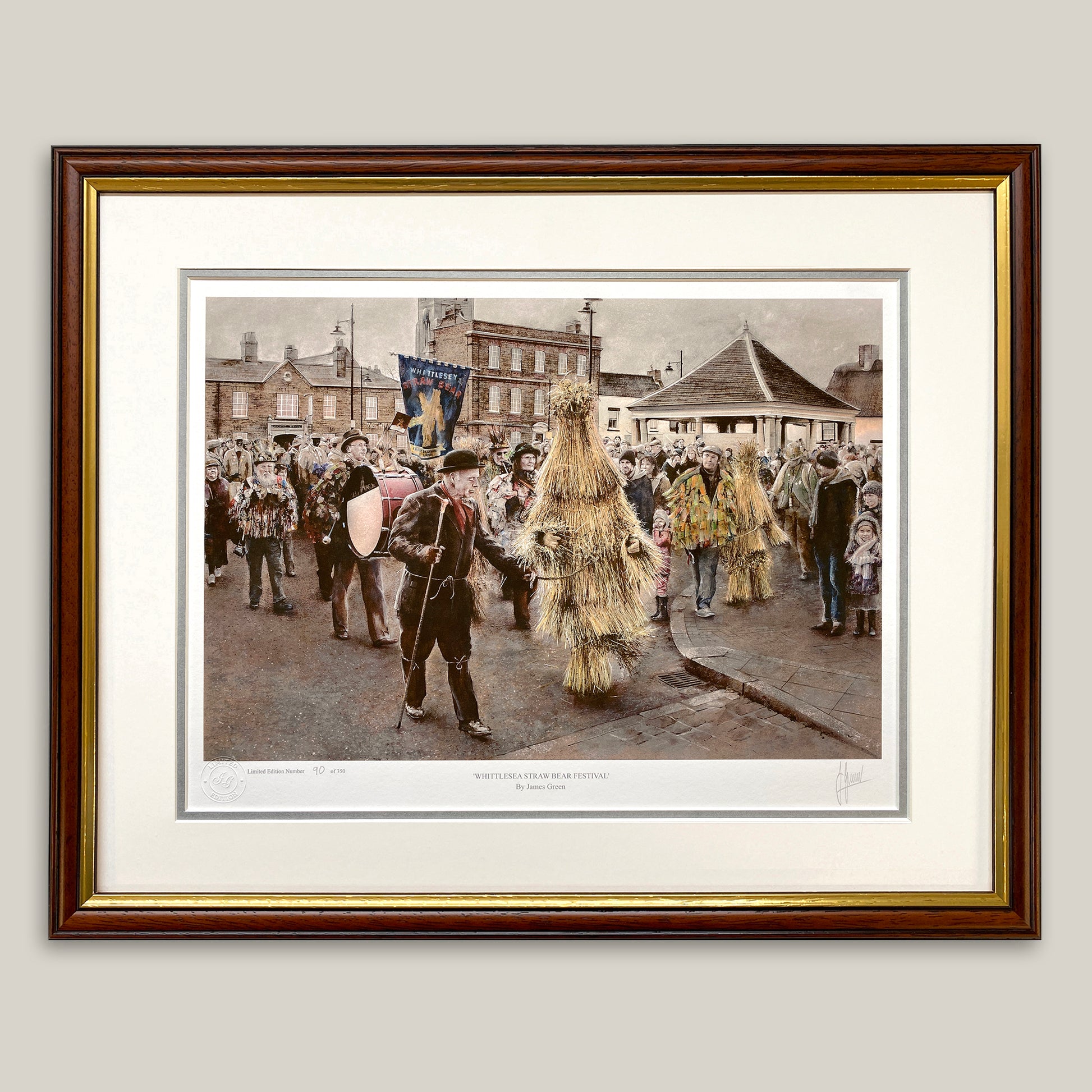 framed print of Whittlesey Strew Bear  festival