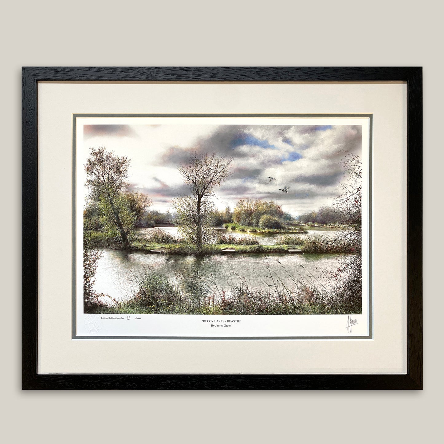 Decoy fishing lakes in Whittlesey framed limited edition print