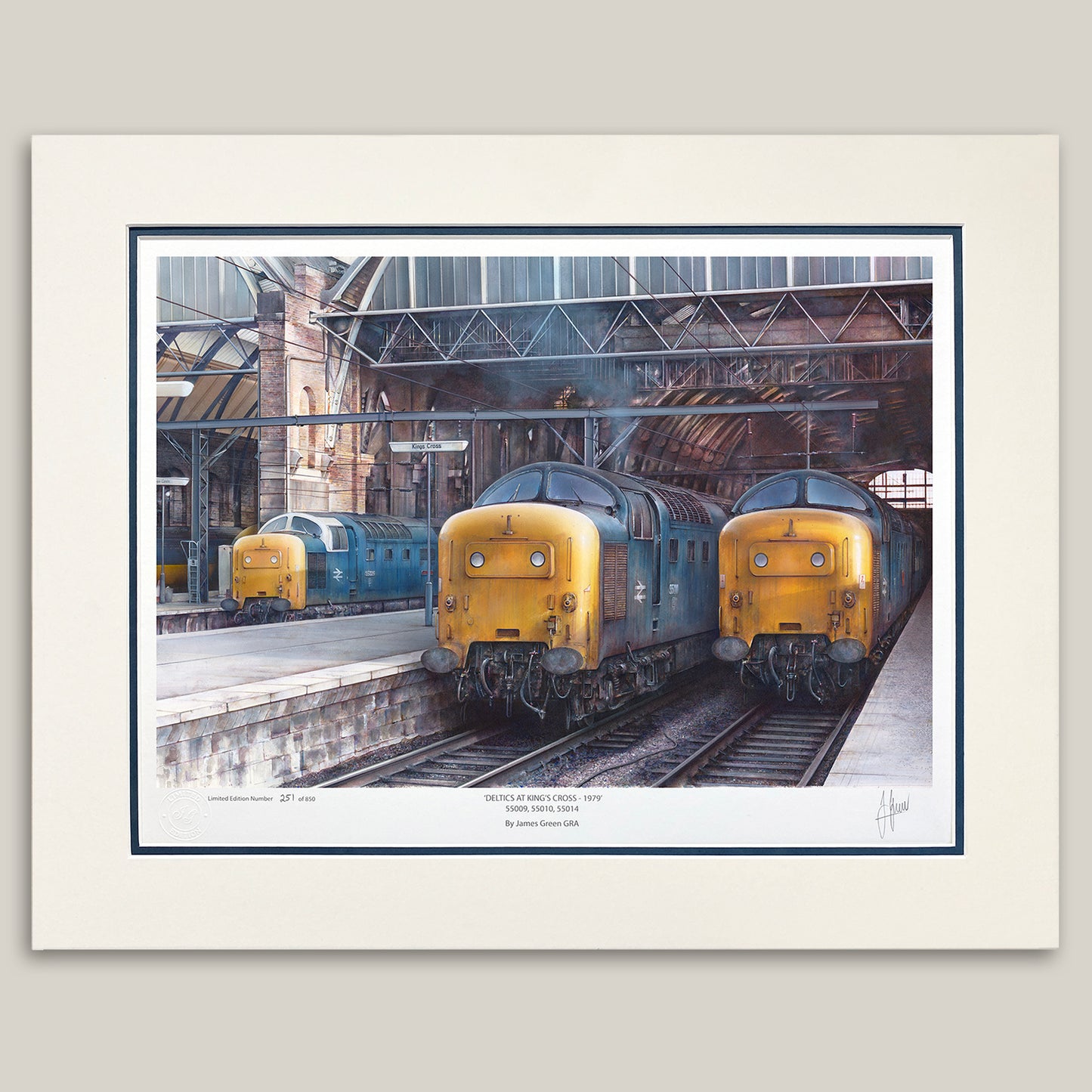 fine art print of 3 Deltics at Kings Cross in 1978
