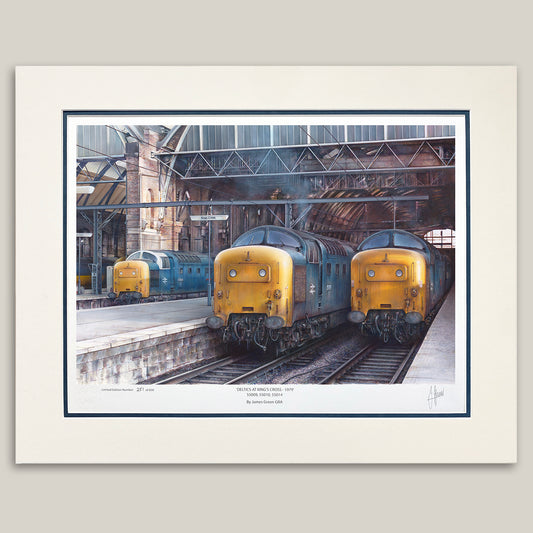 fine art print of 3 Deltics at Kings Cross in 1978