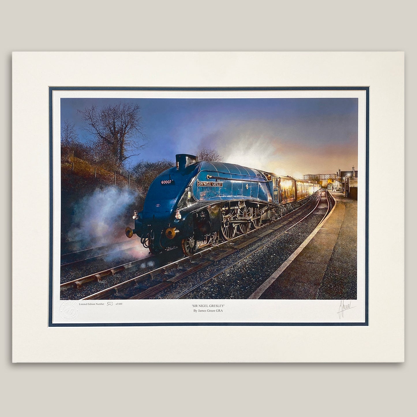 Painting by James Green GRA of Sir Nigel Gresley