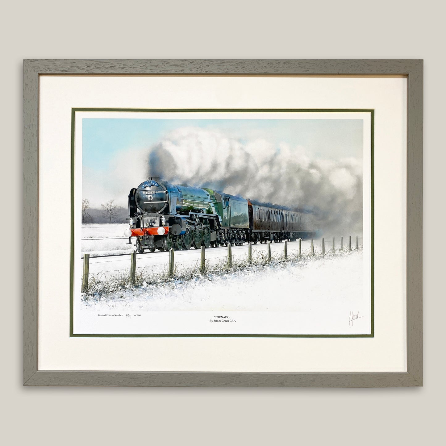 Tornado steam train in the snow