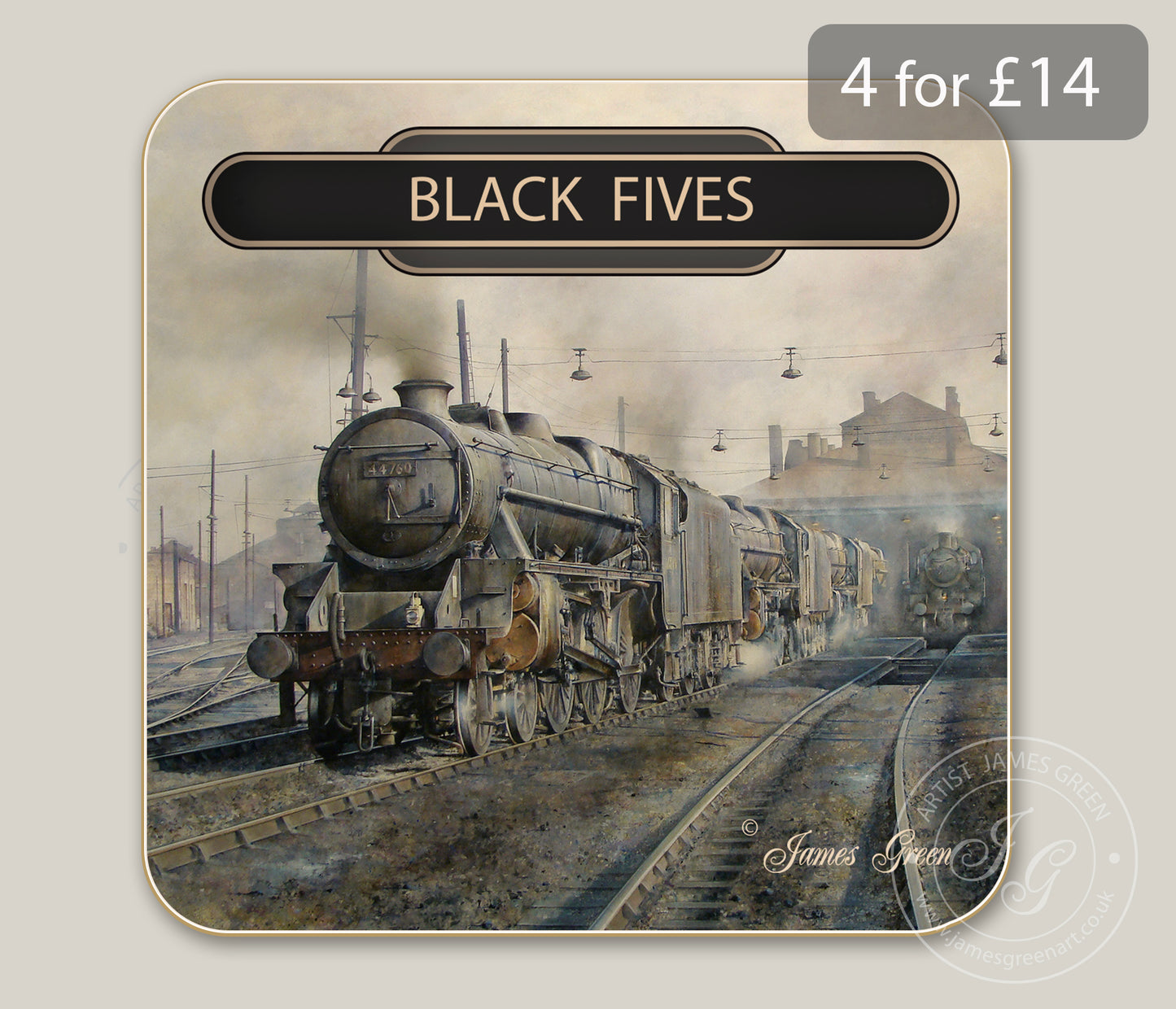Black Fives Drinks Coaster