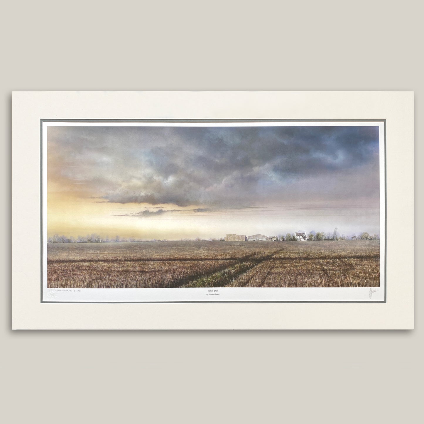 Panoramic fenland landscape painting 