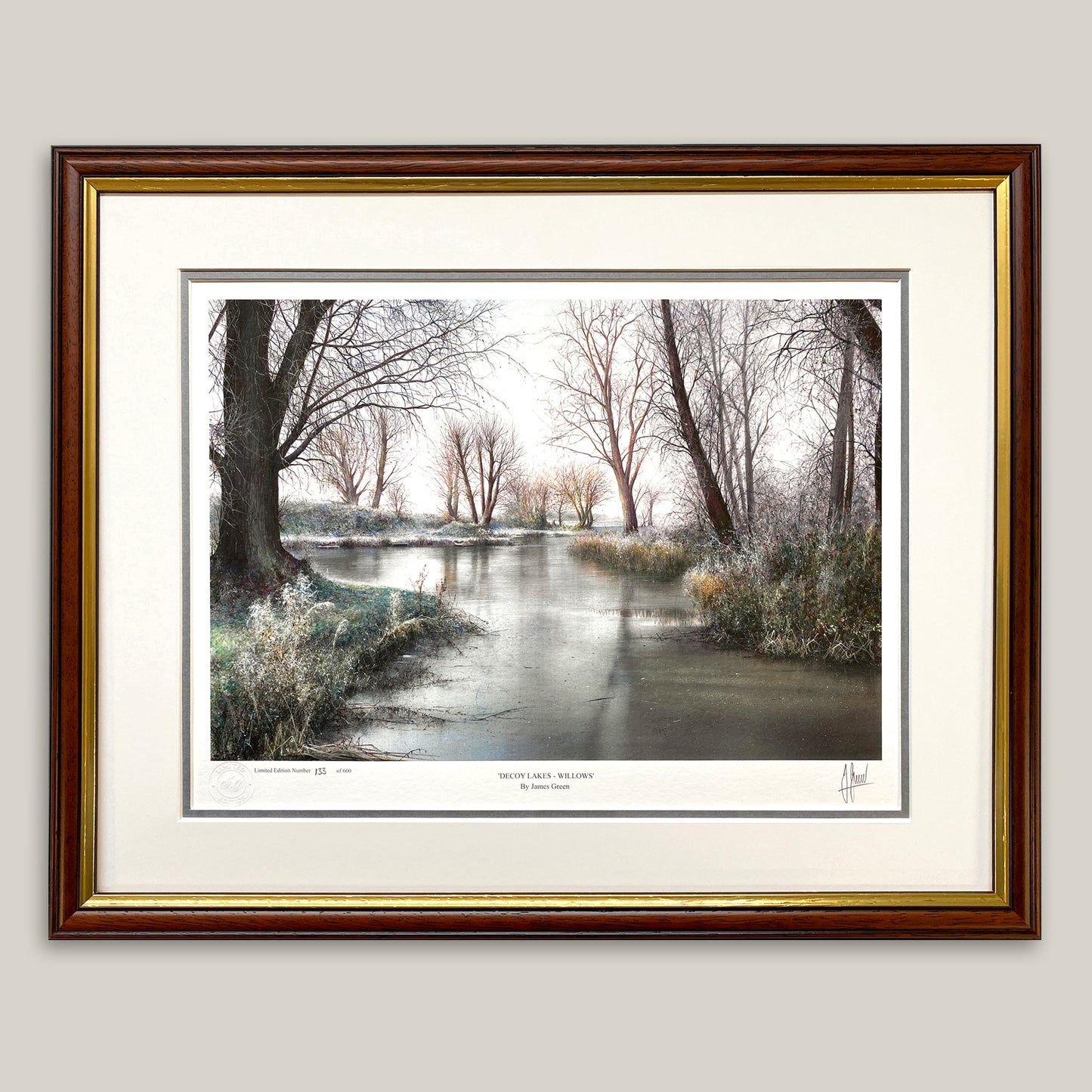 decoy willows fishing lakes framed print
