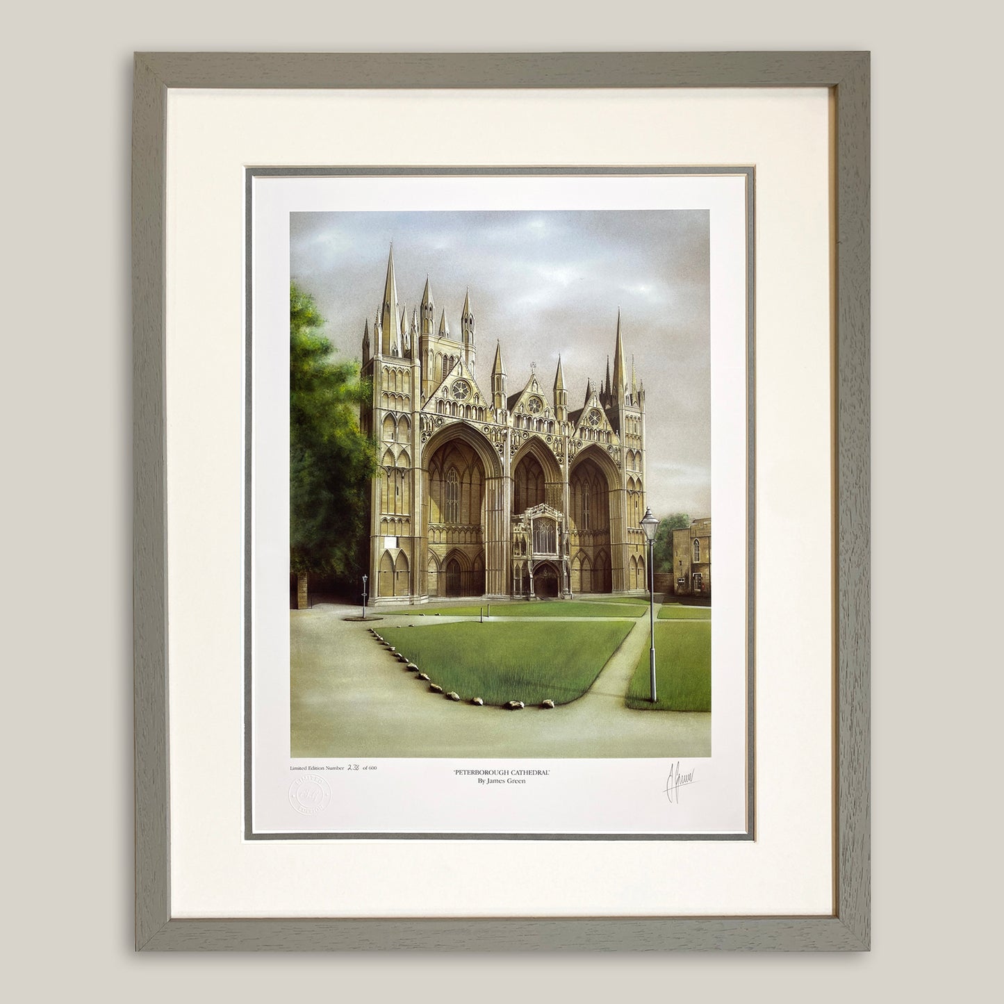 Framed print of Peterborough cathedral 