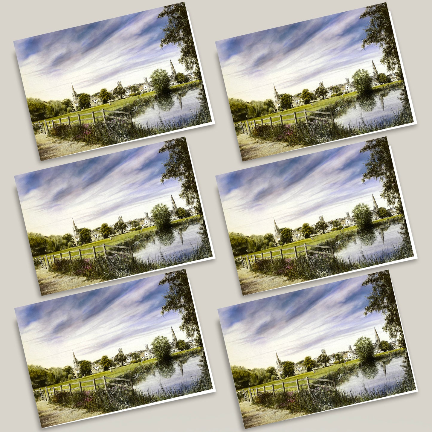 Set of 6 Stamford Meadows Greeting Cards