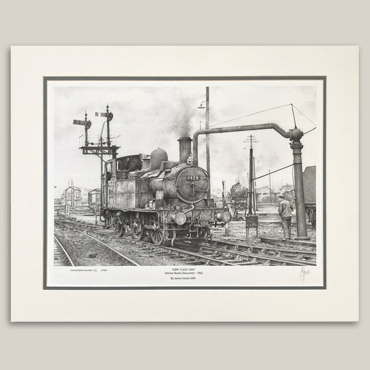 pencil drawing of a class 14xx steam train by James Green