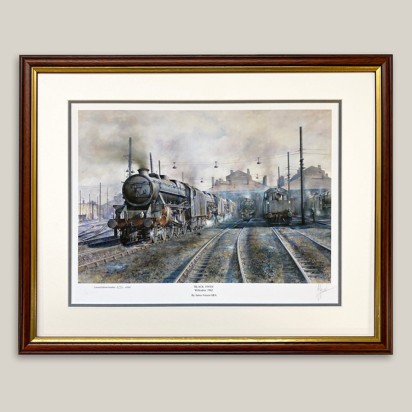 framed willesden loco depot print 