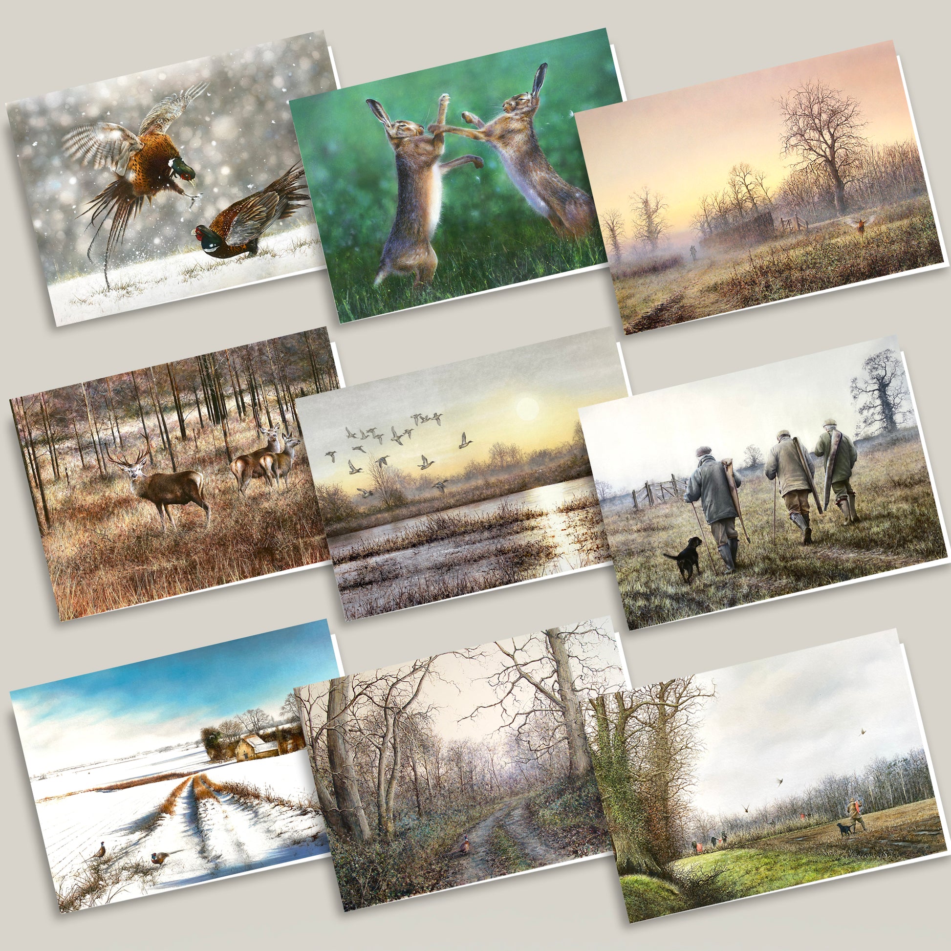 mixed pack of 9 shooting greeting cards 