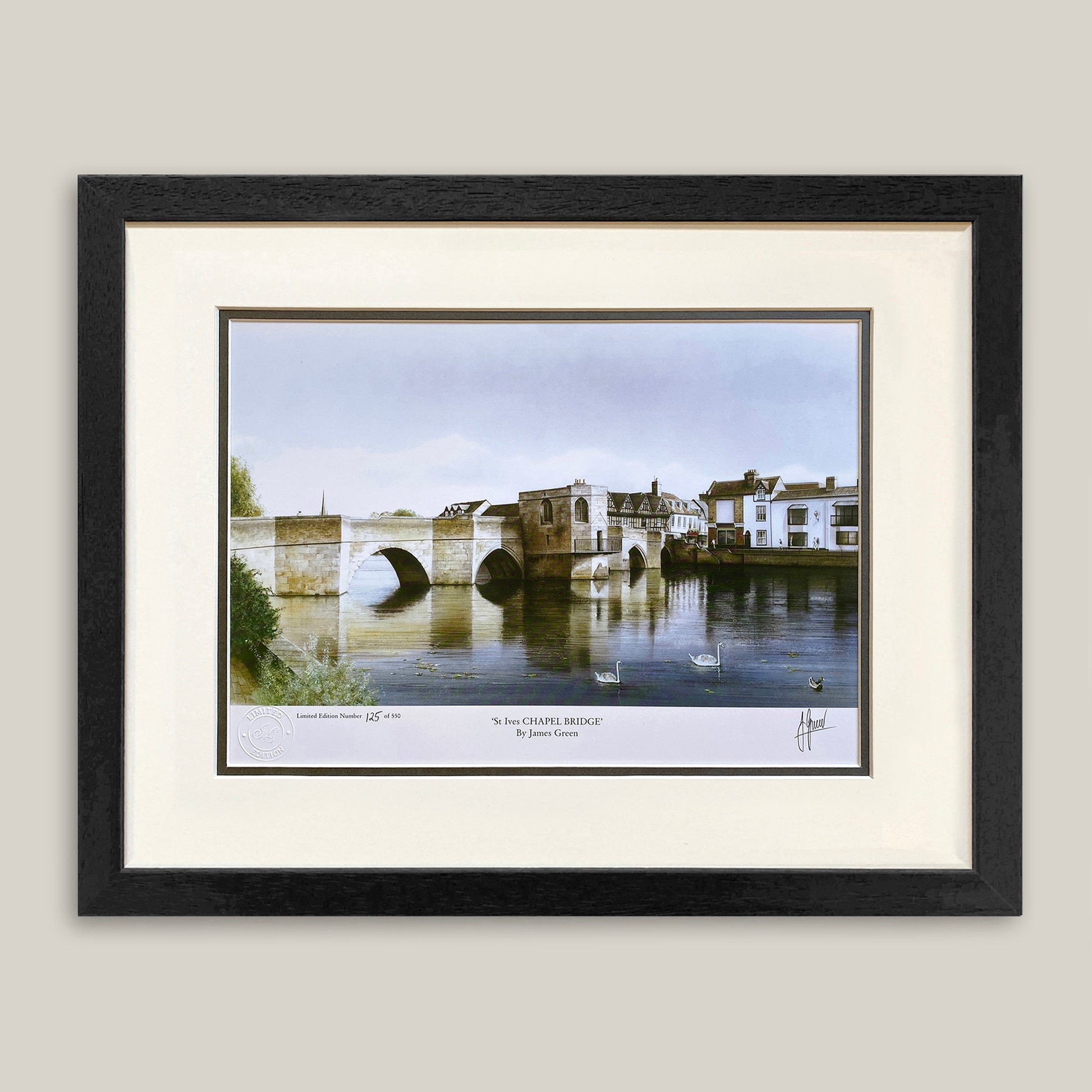 St Ives Chapel Bridge framed painting by James Green