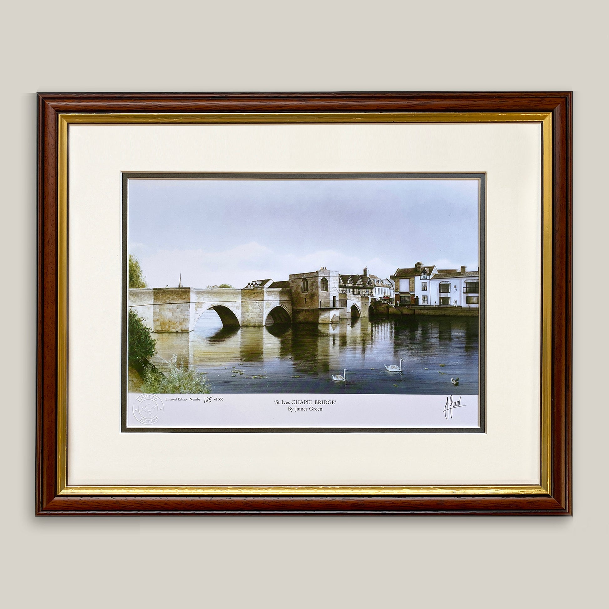Framed print of St Ives Chapel Bridge