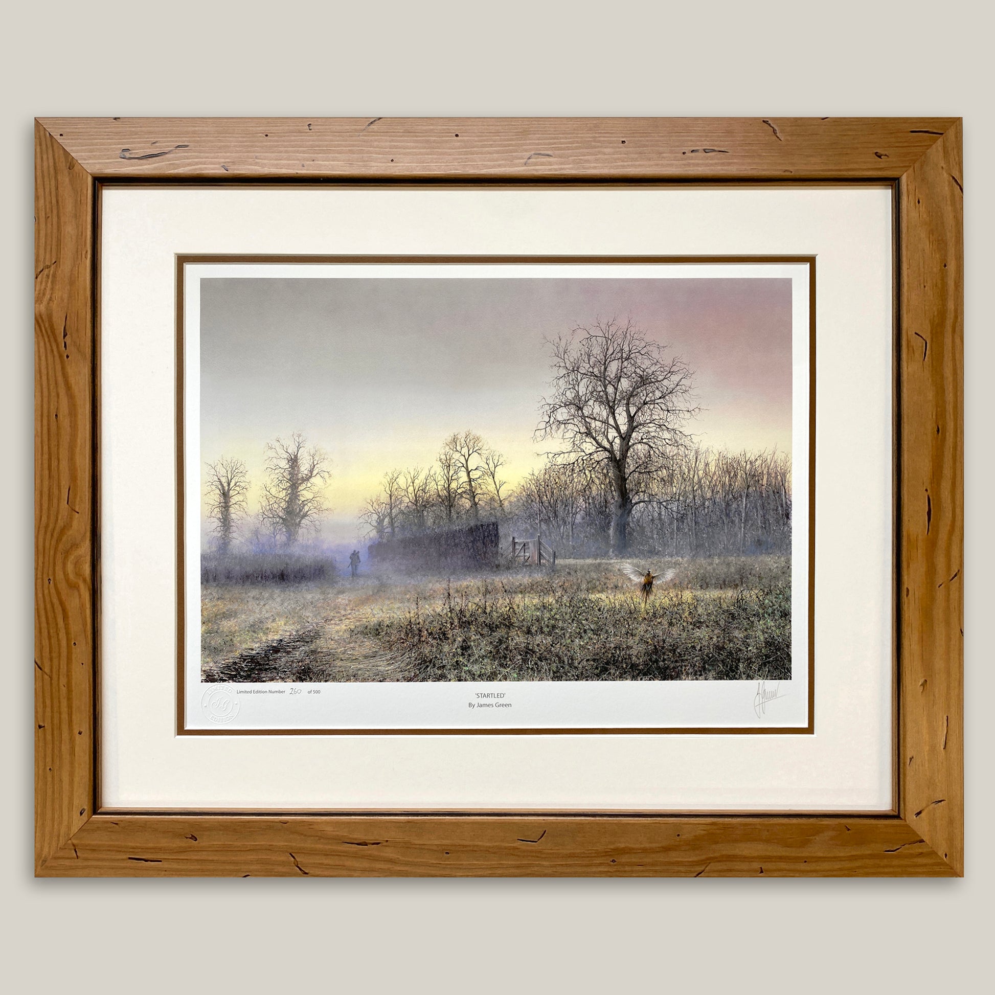 Framed country landscape painting 