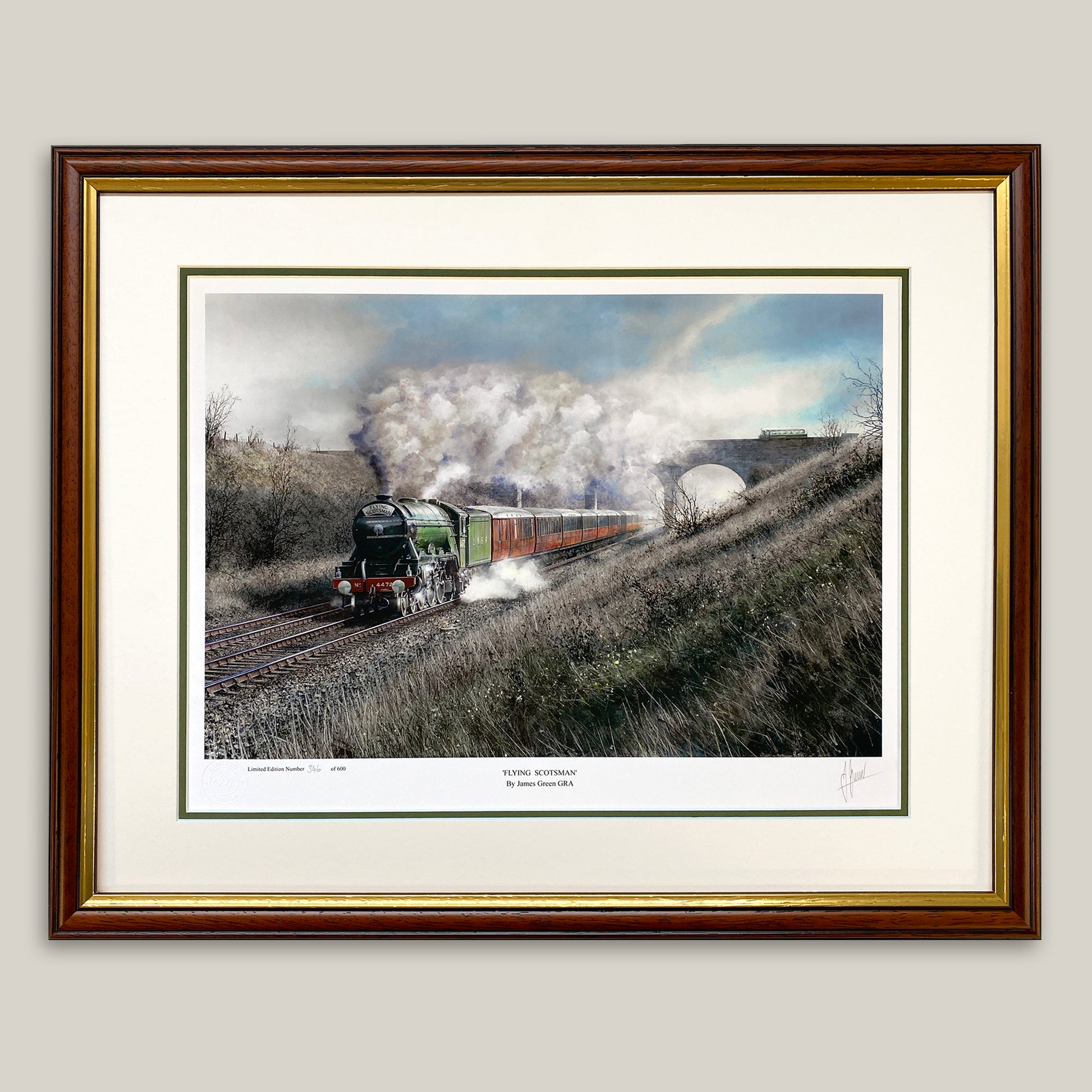 framed limited edition print of the flying scotsman