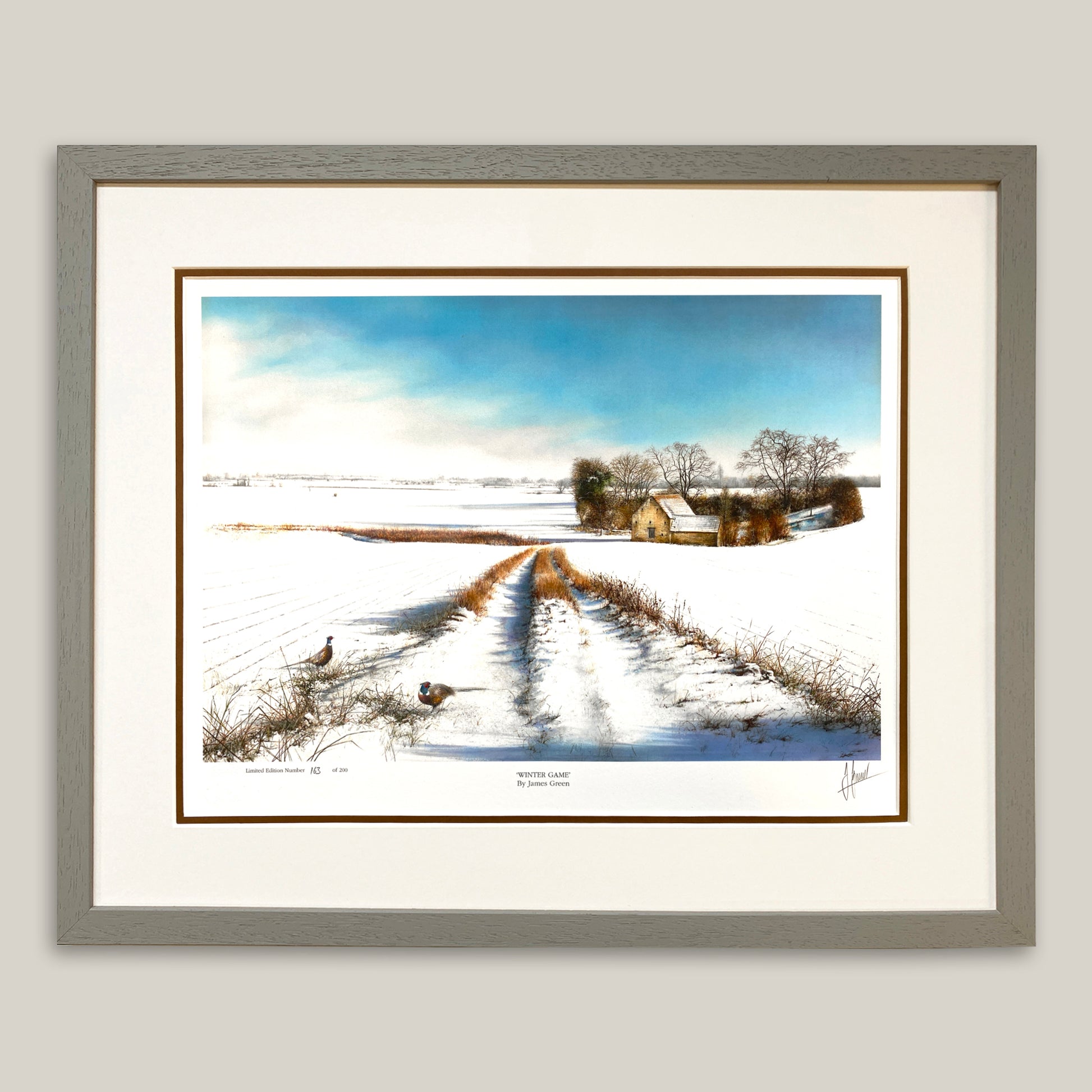 framed winter game print by James Green