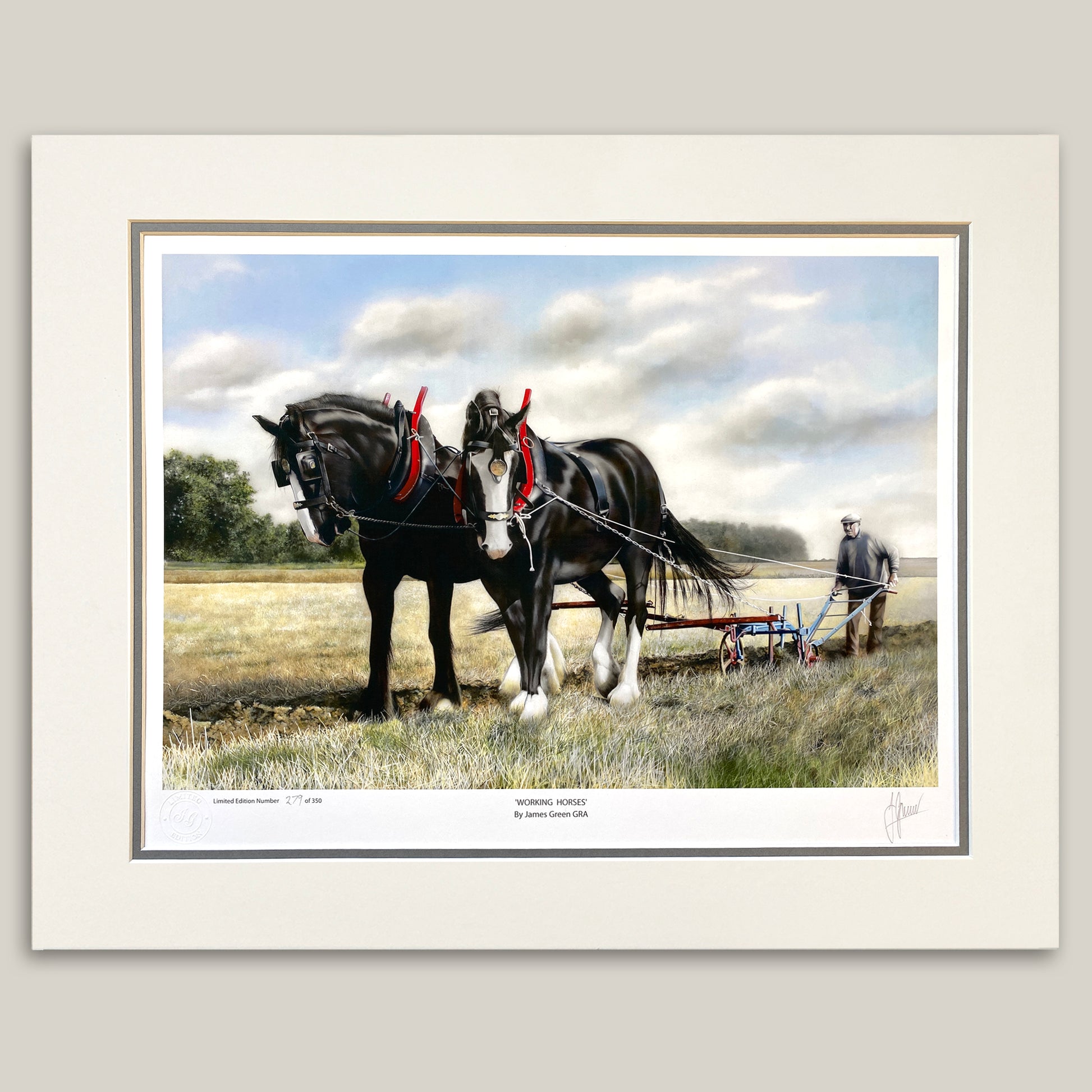 heavy horses ploughing painting